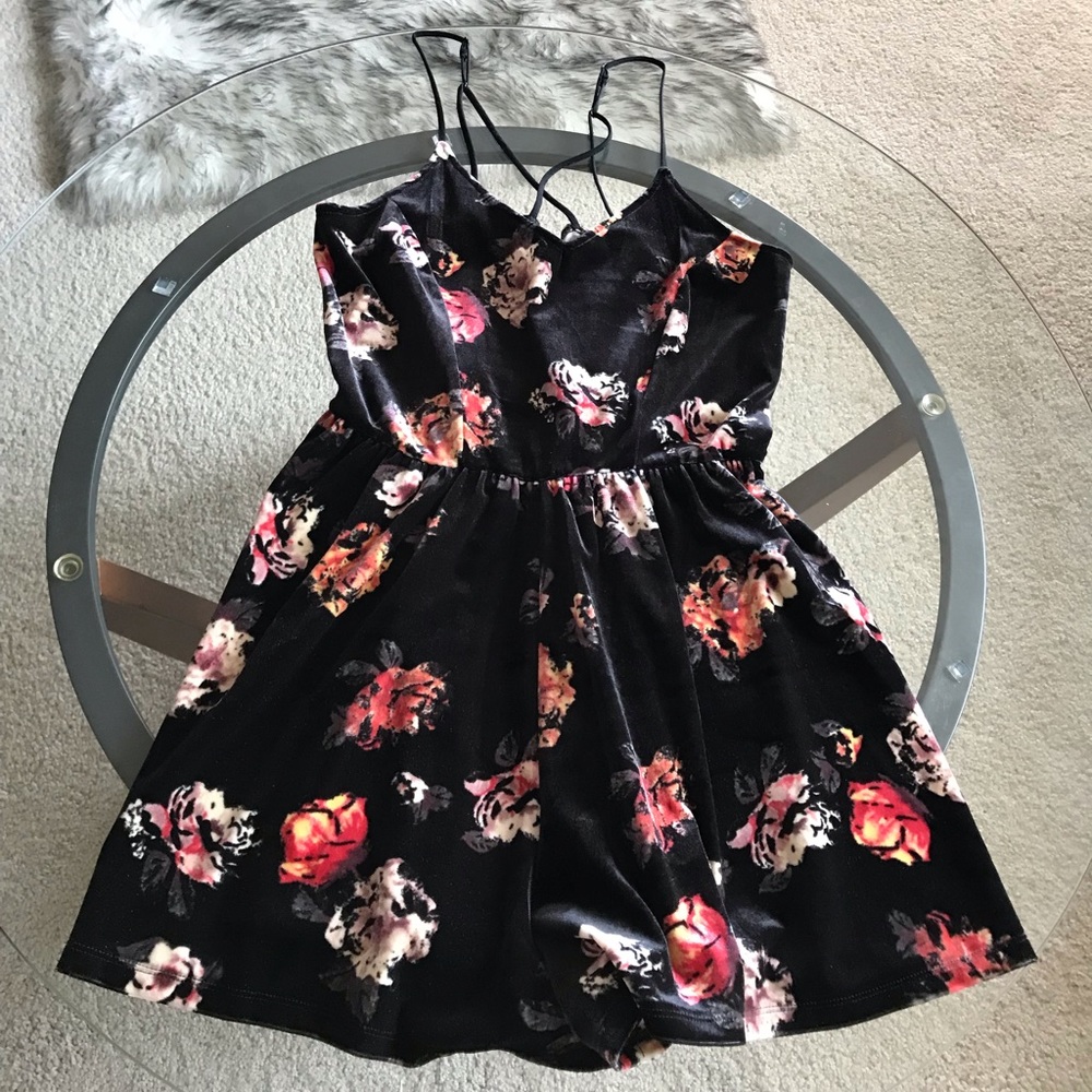Floral Velvet Romper